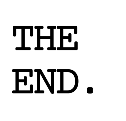 THE END. app icon: the words THE END set in serif type
